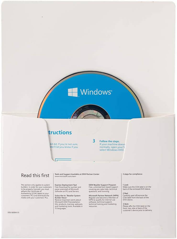 Microsoft Windows 10 Home 64-Bit English 1PK DSP OEM DVD | License Activation Key for 1 PC | KW9-00139 | Australian Stock - INFINITE-ITECH