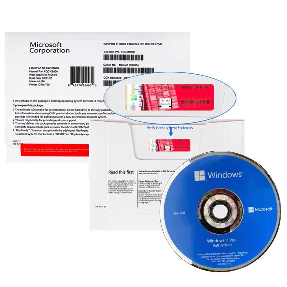 Microsoft Windows 11 Pro 64-Bit English 1PK DSP OEM DVD | License Activation Key for 1 PC | Full Version | FQC-10528 | Australian Stock - INFINITE-ITECH